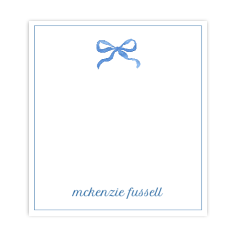 Blue Bow Notepad