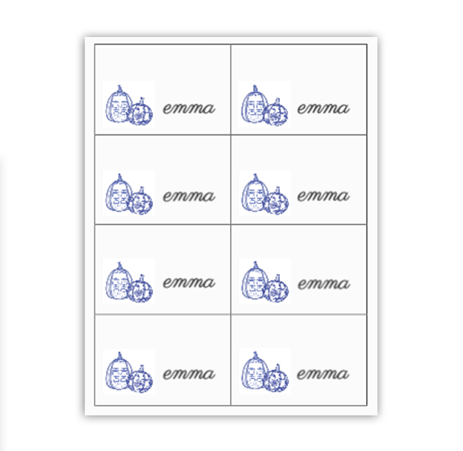 Chinoiserie Pumpkin Buffet Labels / Placecards