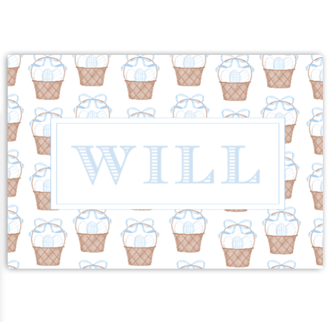 Blue Easter Baskets Placemat