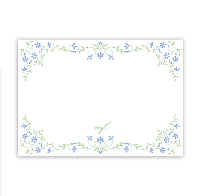 Blue Ladylike Notecard
