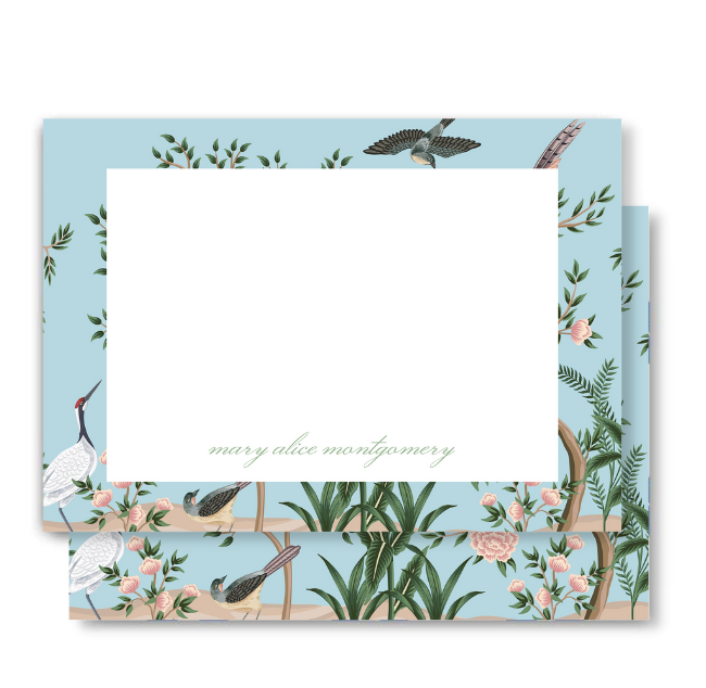 Blue Chinoiserie Flat Notecard