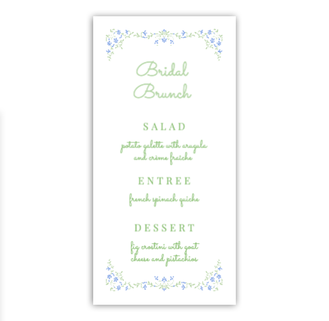 Blue Ladylike Long Menu