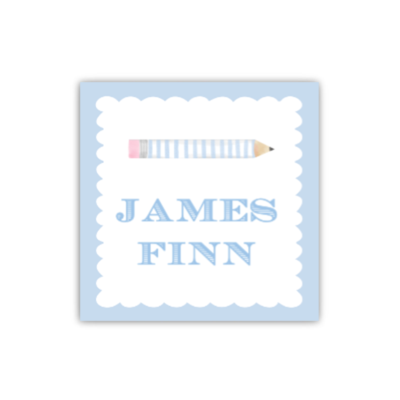 Blue Pencil Tags / Stickers