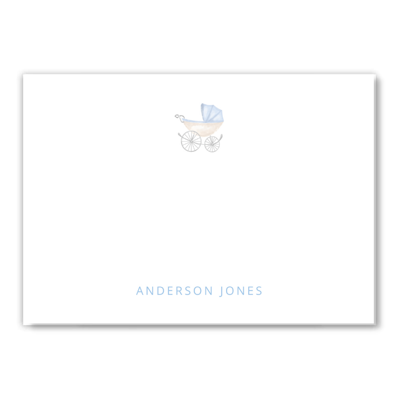 Blue Pram Flat Notecard