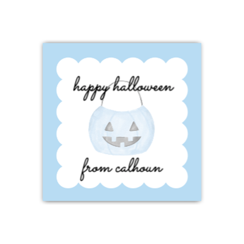 Blue Pumpkin Bag Gift Tags / Stickers