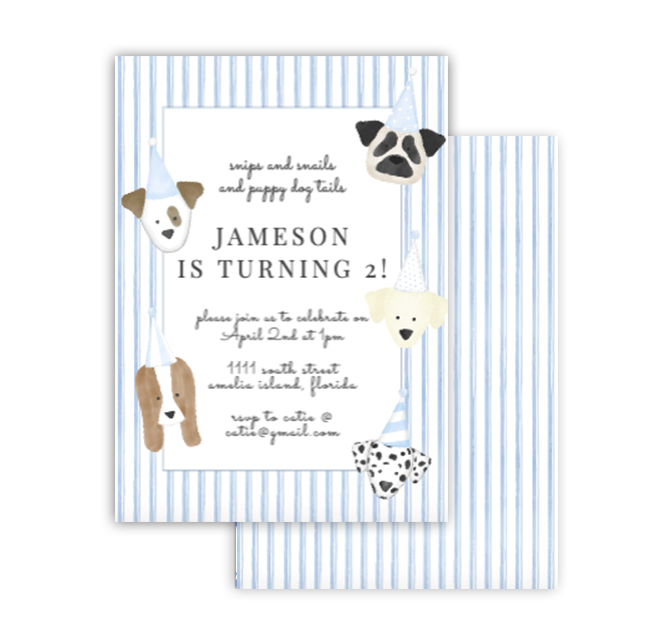 Blue Puppy Invitation