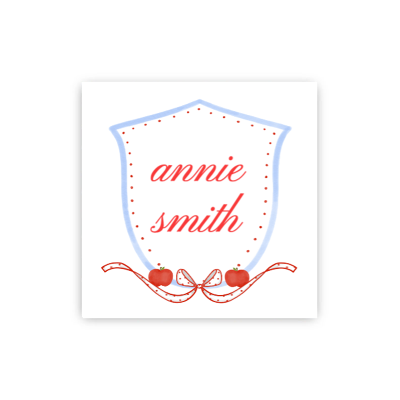 Bow Apple Crest Labels / Stickers