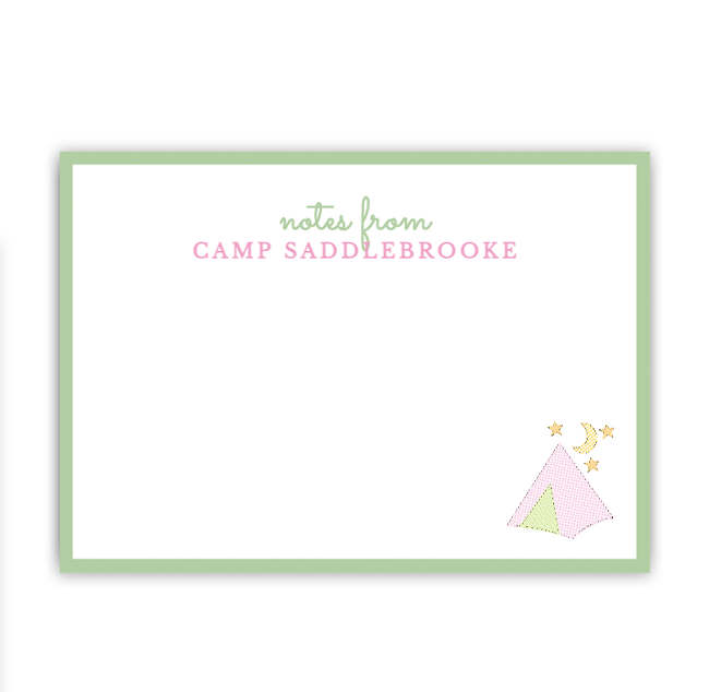 Pink Camp Notecard