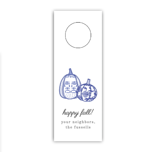 Chinoiserie Pumpkin Wine Tag