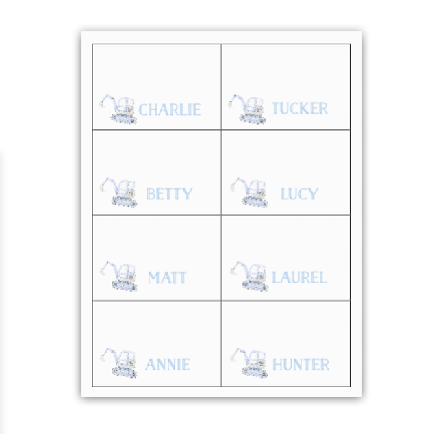 Trucks Buffet Labels / Placecards