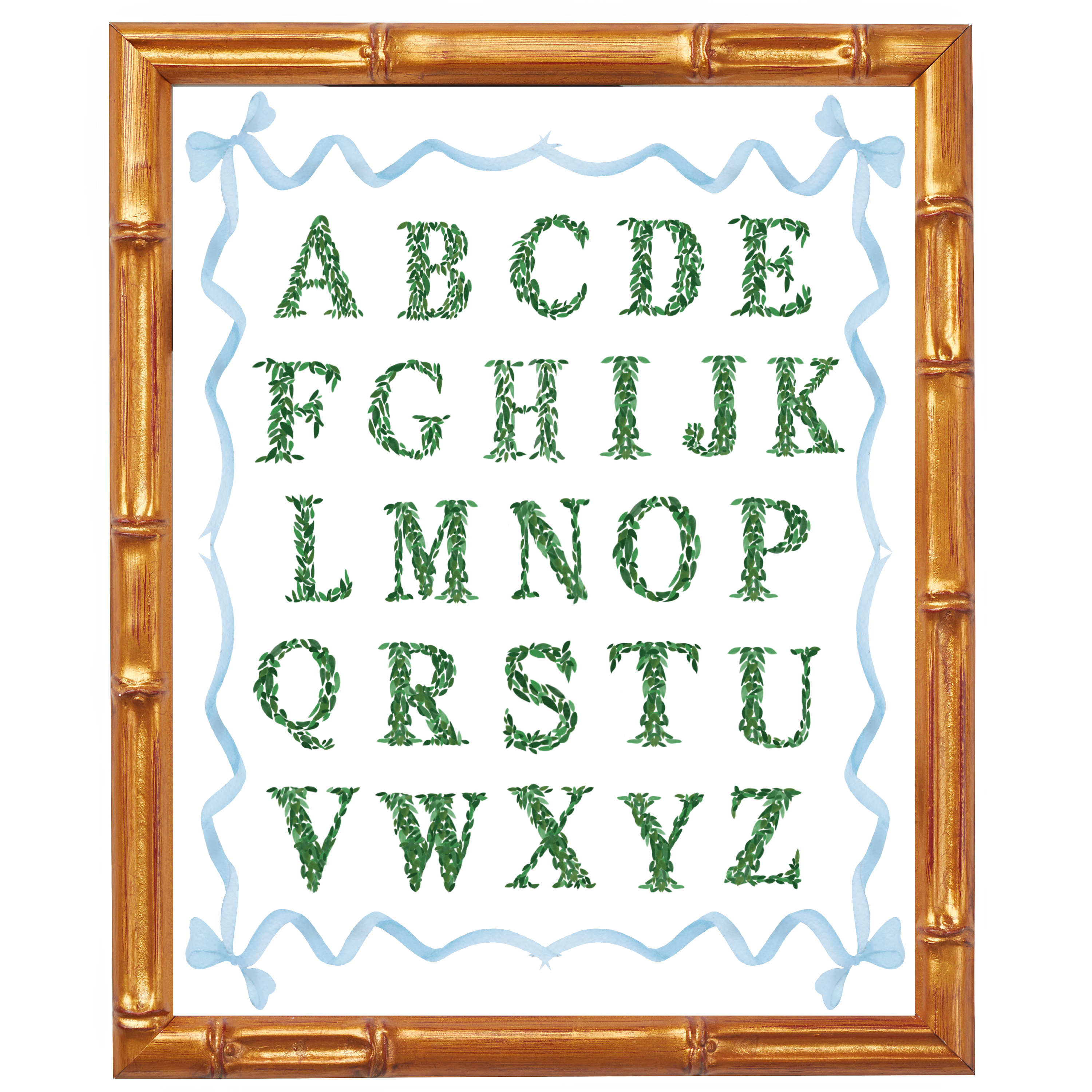 Boxwood Alphabet Print (Blue)