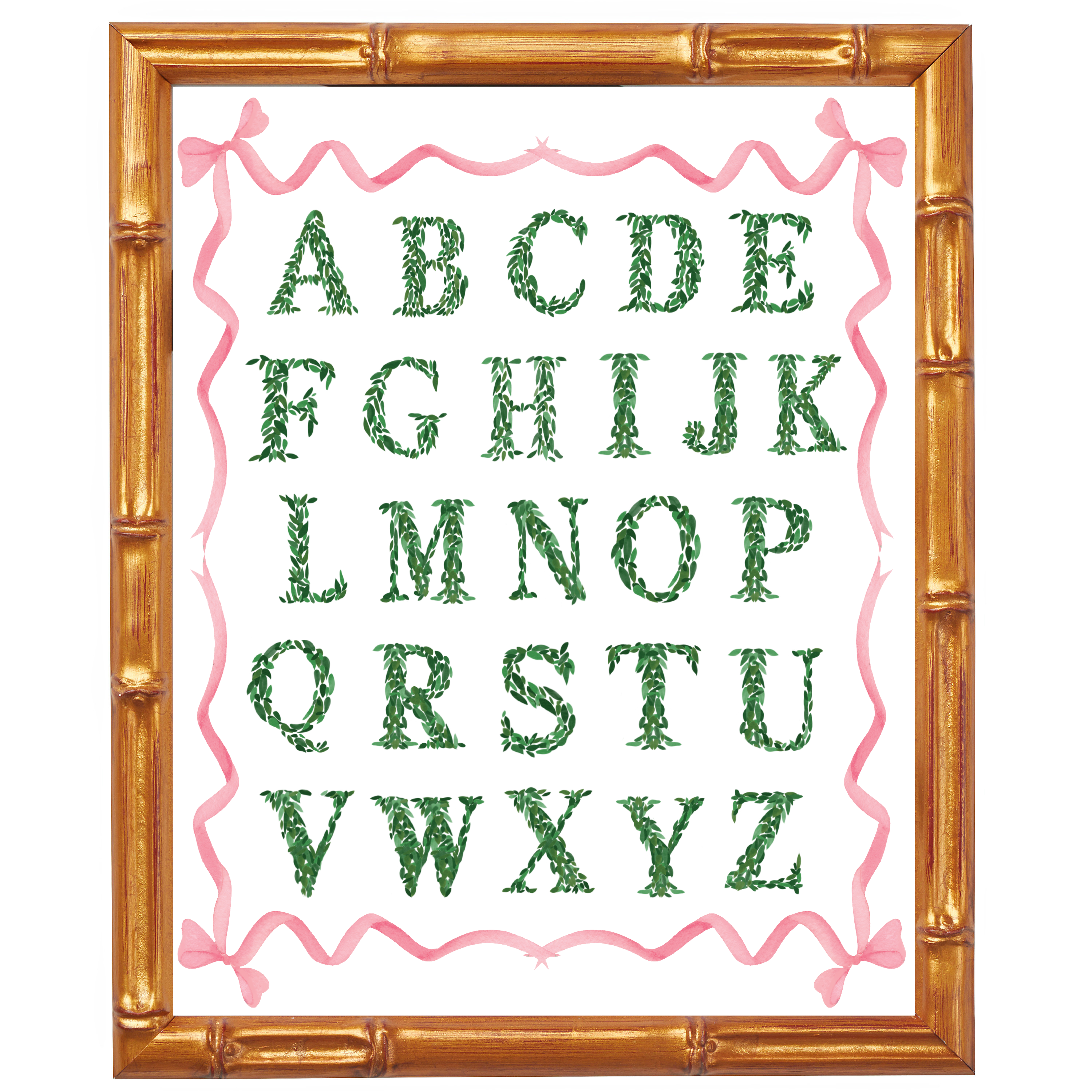 Boxwood Alphabet Print (Pink)
