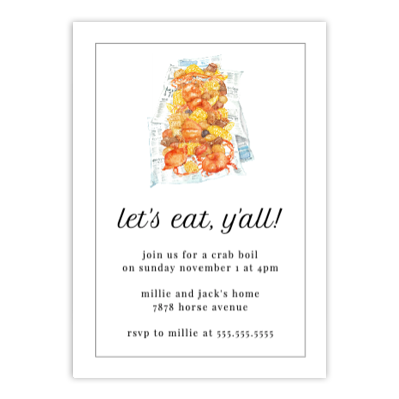 Crab Boil Invitation
