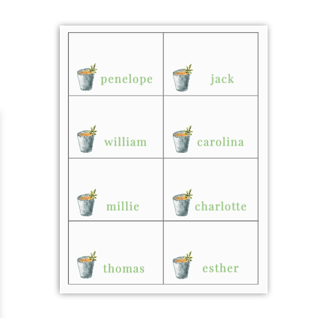 Derby Buffet Labels / Placecards