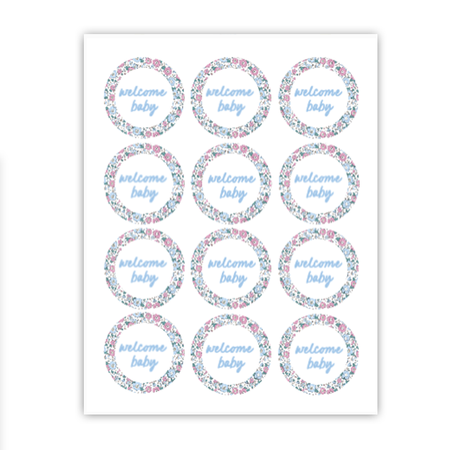 Ditsy Cupcake Toppers