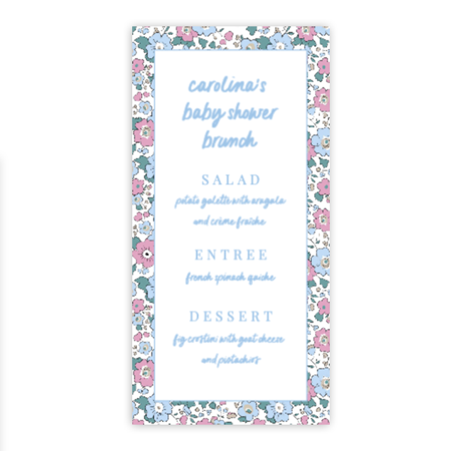 Ditsy Long Menu