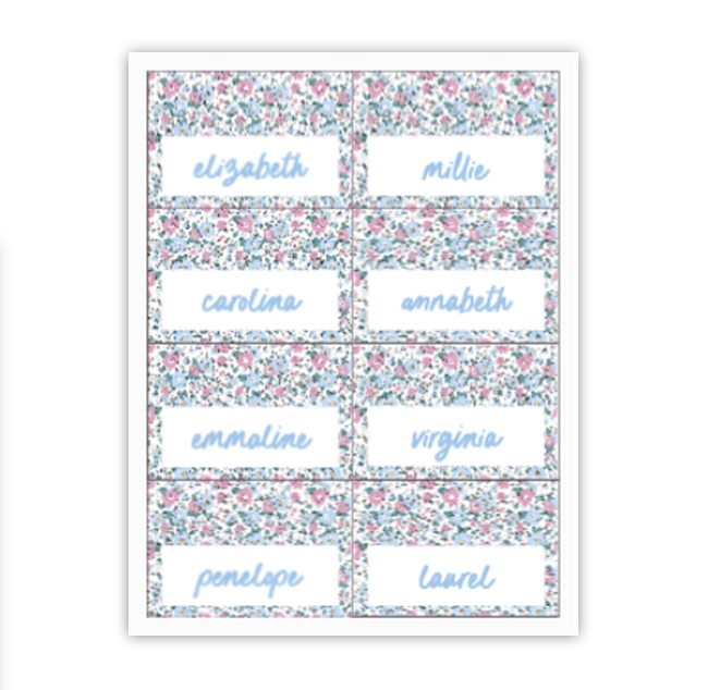 Ditsy Buffet Labels / Placecards