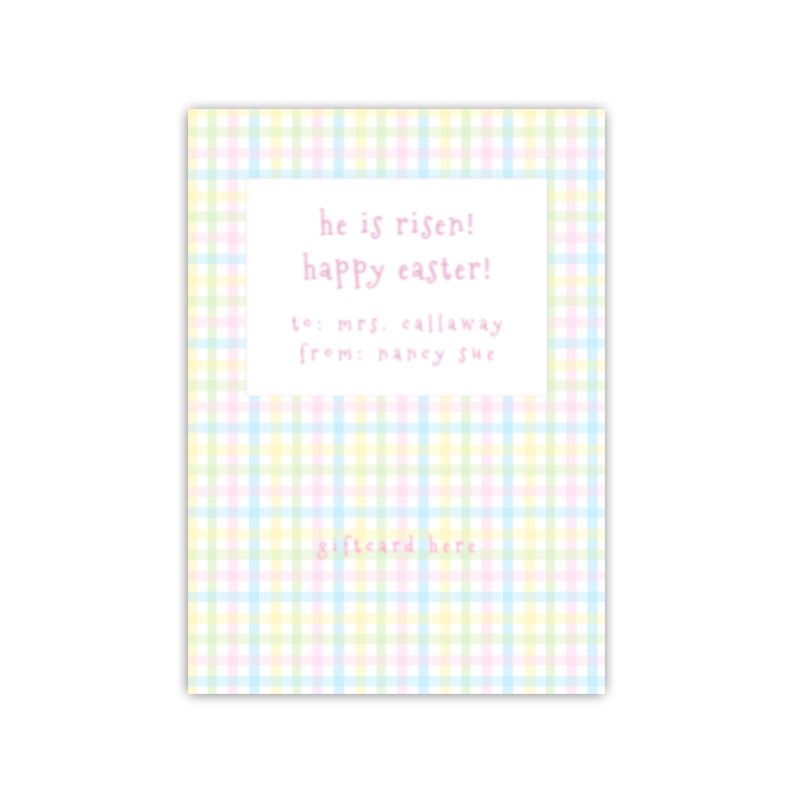 Pastel Plaid Giftcard Holder