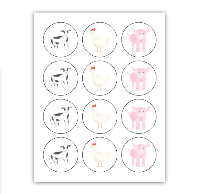 Farm Cupcake Toppers