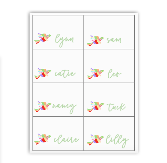 Fiesta Buffet Labels / Placecards