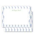 Blue Floral Flat Notecard