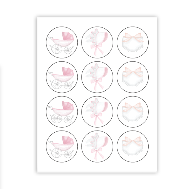 Baby Girl Cupcake Toppers