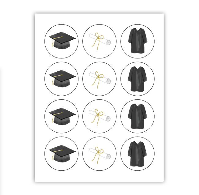 Grad Cupcake Toppers