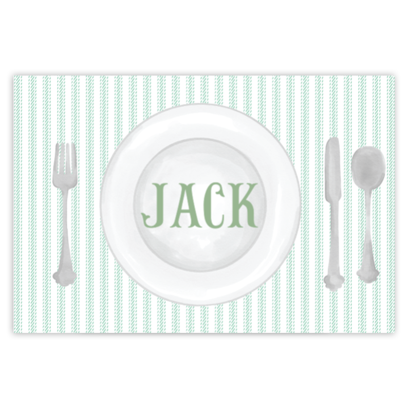 Green Ticking Table Placemat