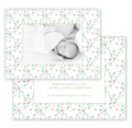 Pink & Green Floral Baby Announcement