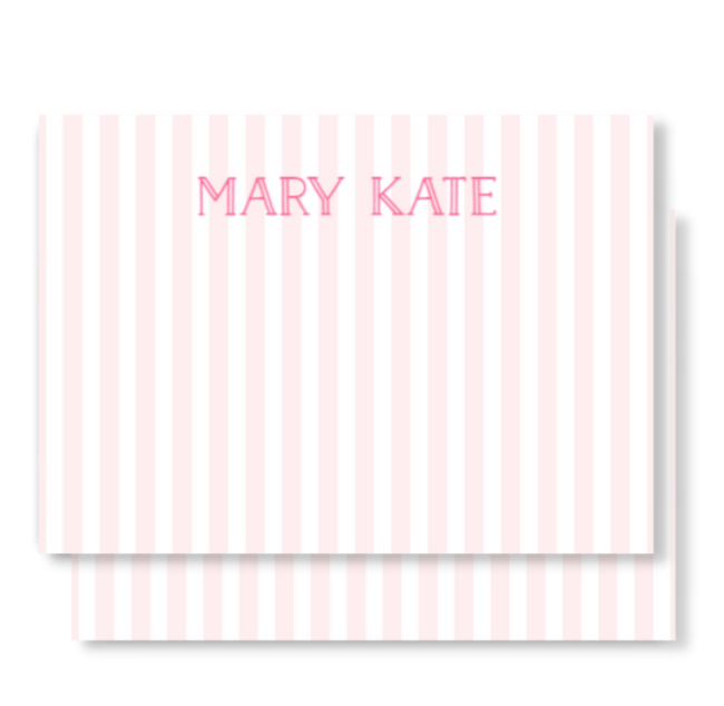 Pink Pastel Stripes Notecard