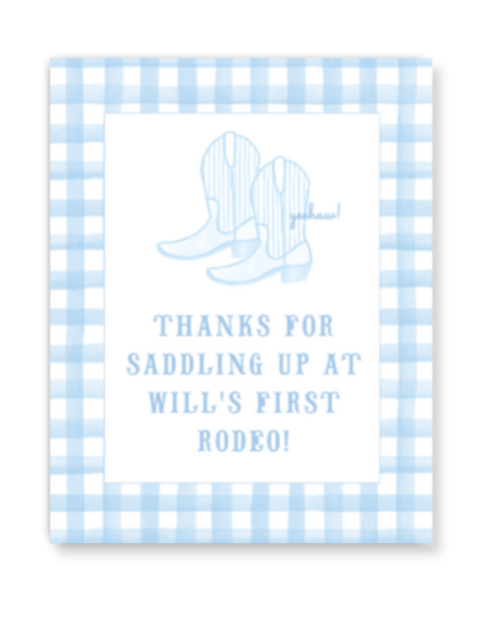 Blue Rodeo Party Sign