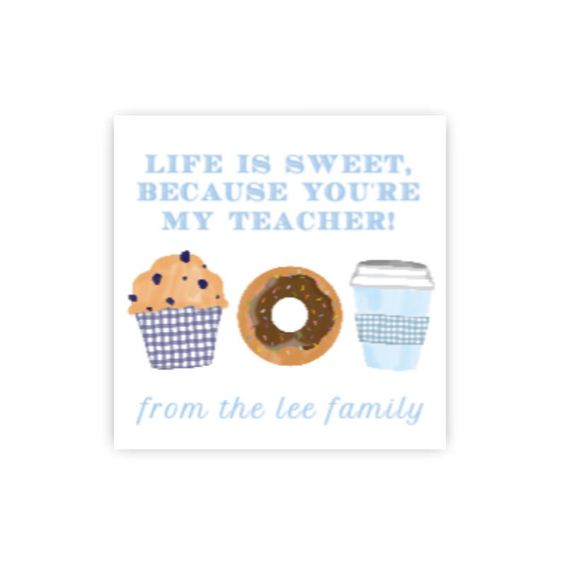 Teacher Snacks tag