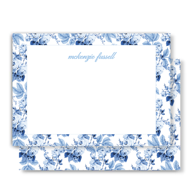 Blue Rose Flat Notecard