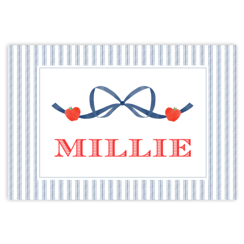 Navy Bow School Placemat