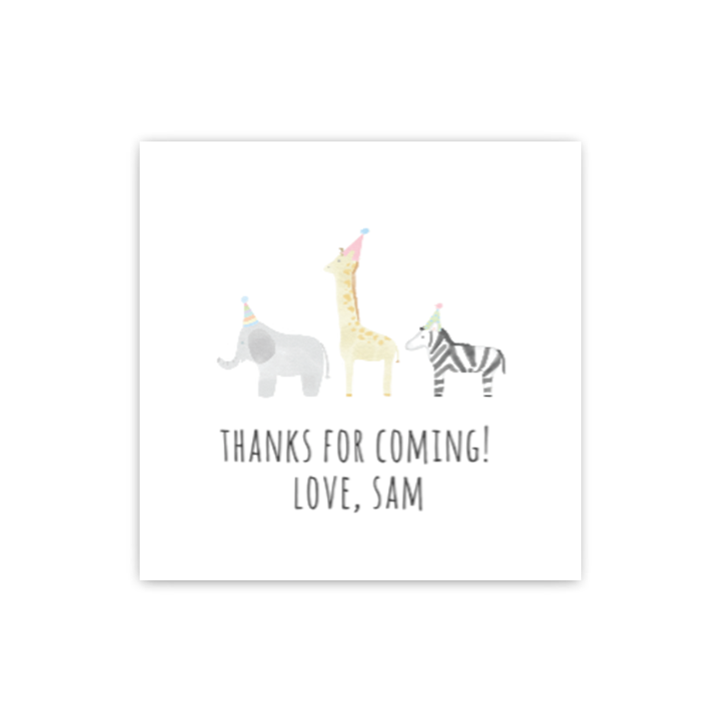 Party Animals Gift Tags / Stickers