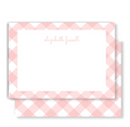 Pink Gingham Flat Notecard