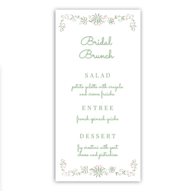 Pink Ladylike Long Menu
