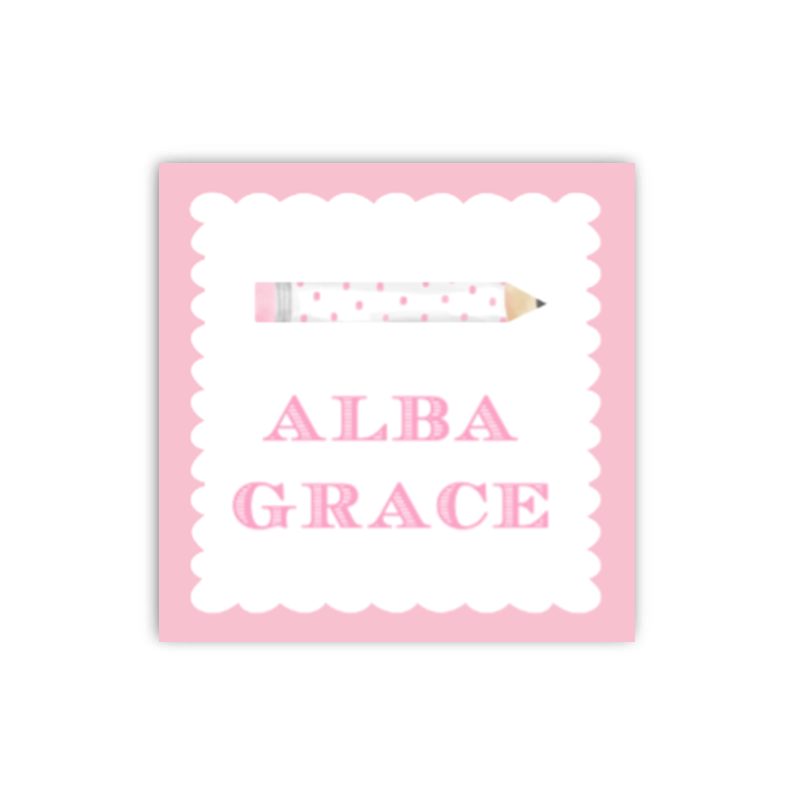 Pink Pencil Tags / Stickers