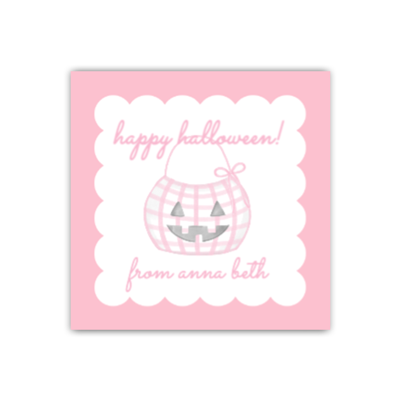 Pink Pumpkin Bag Gift Tags / Stickers