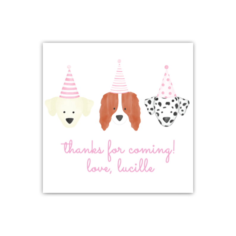 Pink Puppy Gift Tags / Stickers