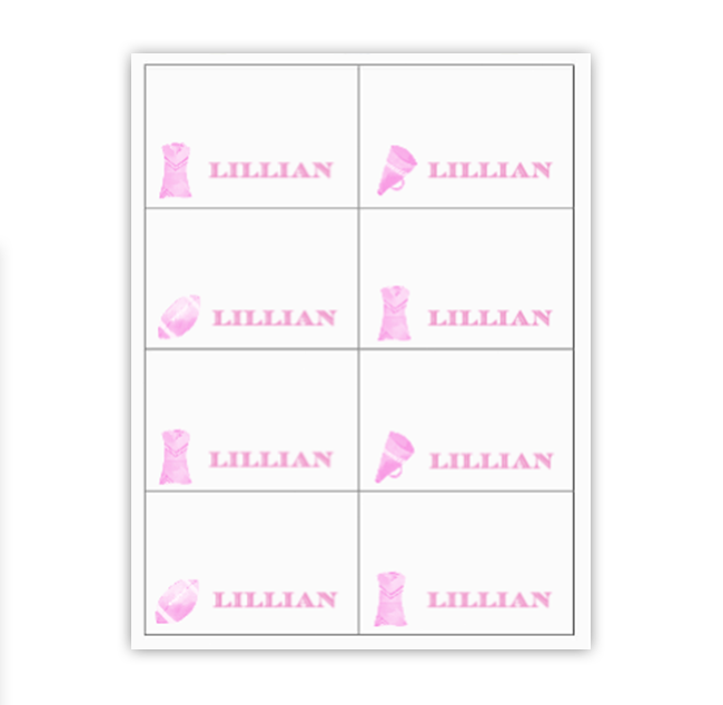 Cheer Buffet Labels / Placecards