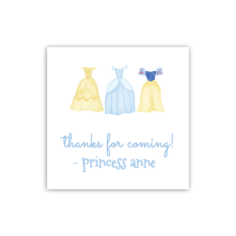 Blue Princess Gift Tags / Stickers