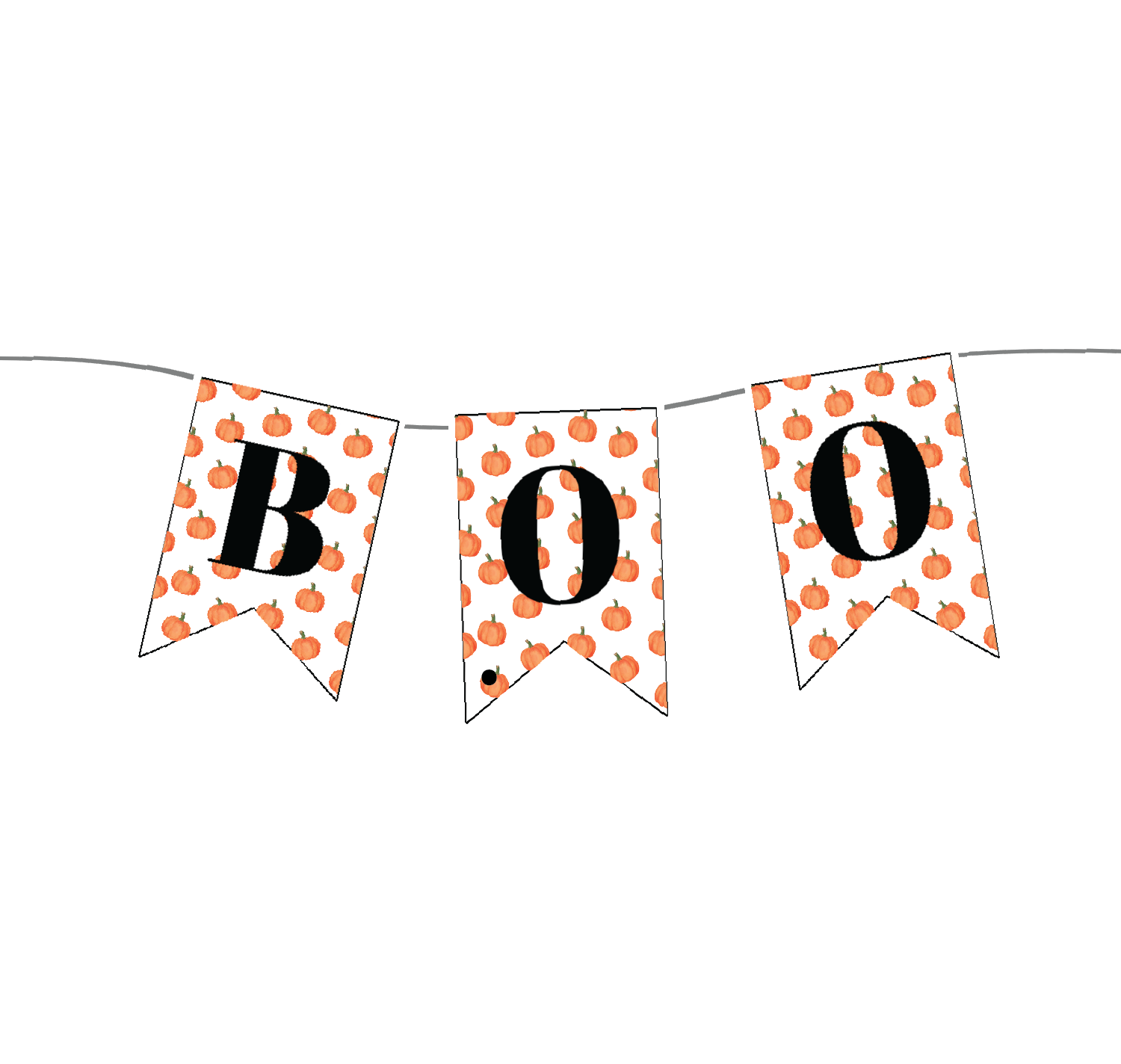 Watercolor Pumpkin Letter Banner