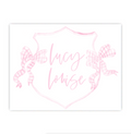 Pink Gingham Crest Print