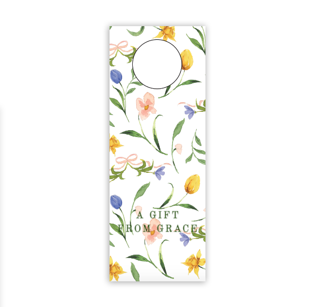 Spring Floral Wine Tag