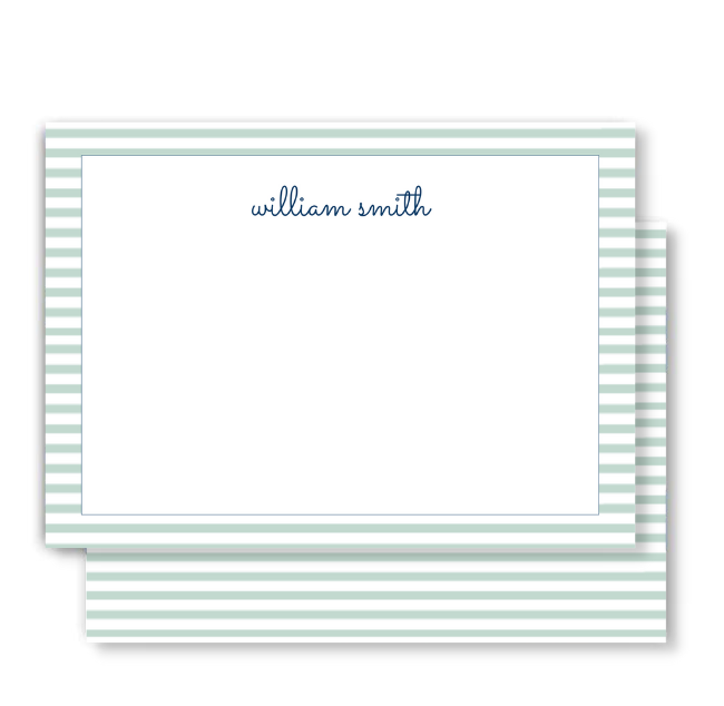 Sage Stripe Flat Notecard