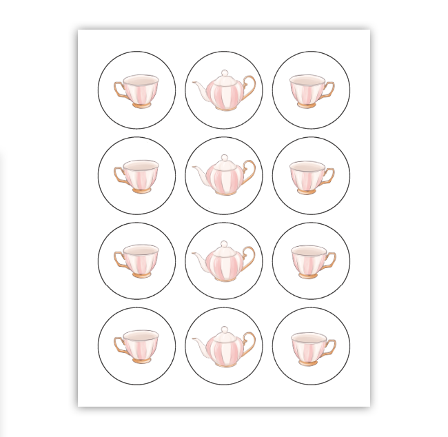 Tea Party Cupcake Toppers