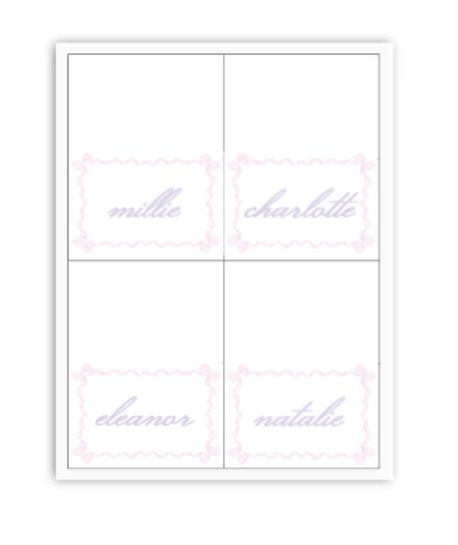 Pink Ribbon Buffet Labels / Placecards