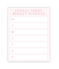 Pink Pastel Stripe Weekly Schedule