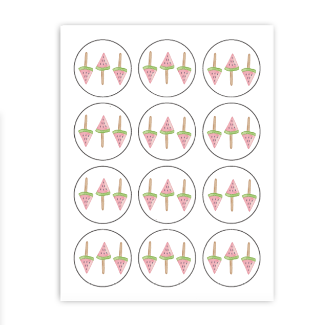 Watermelon Cupcake Toppers